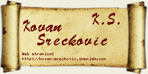 Kovan Srećković vizit kartica